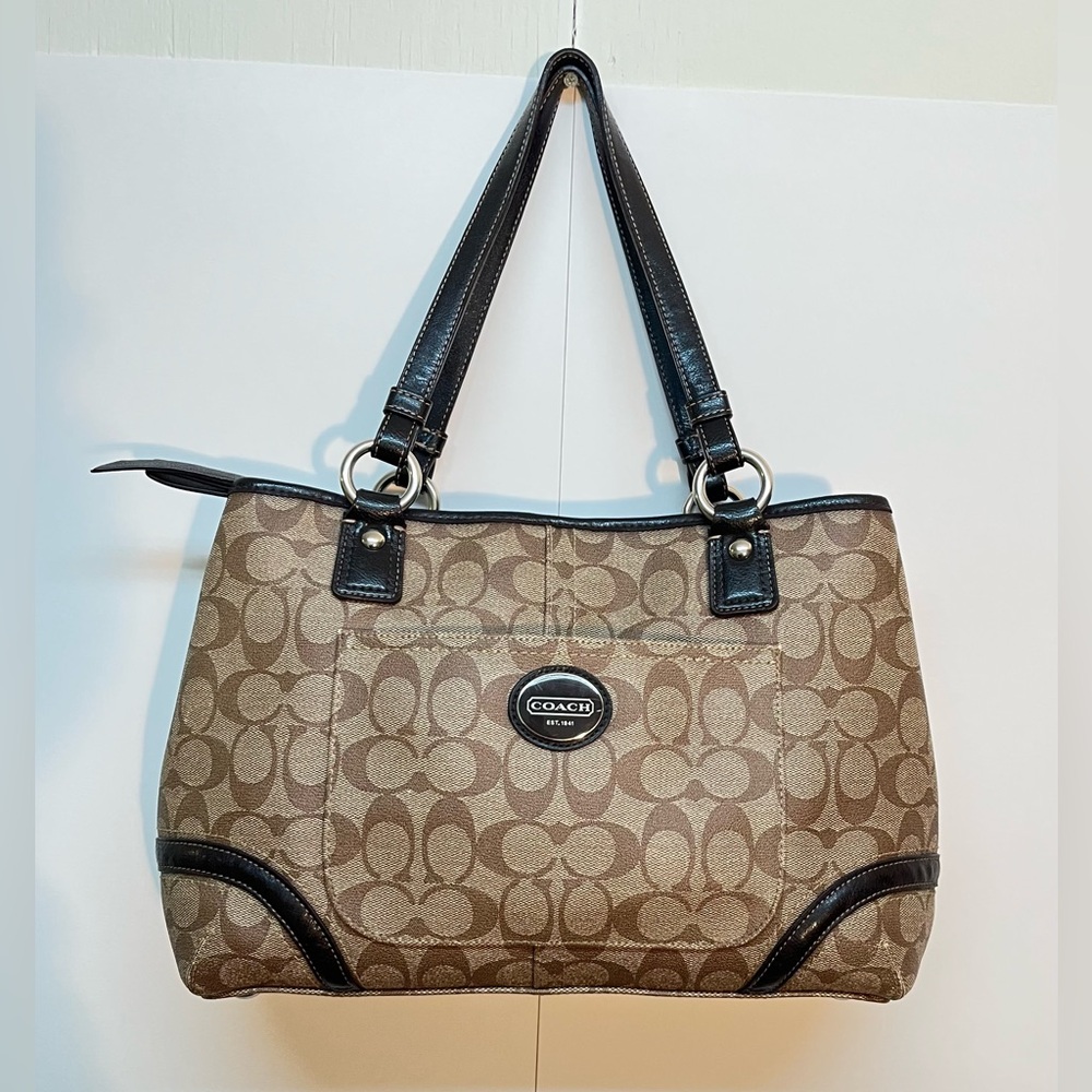 Coach Heritage Signature Shopper tote, 14”x9.5”